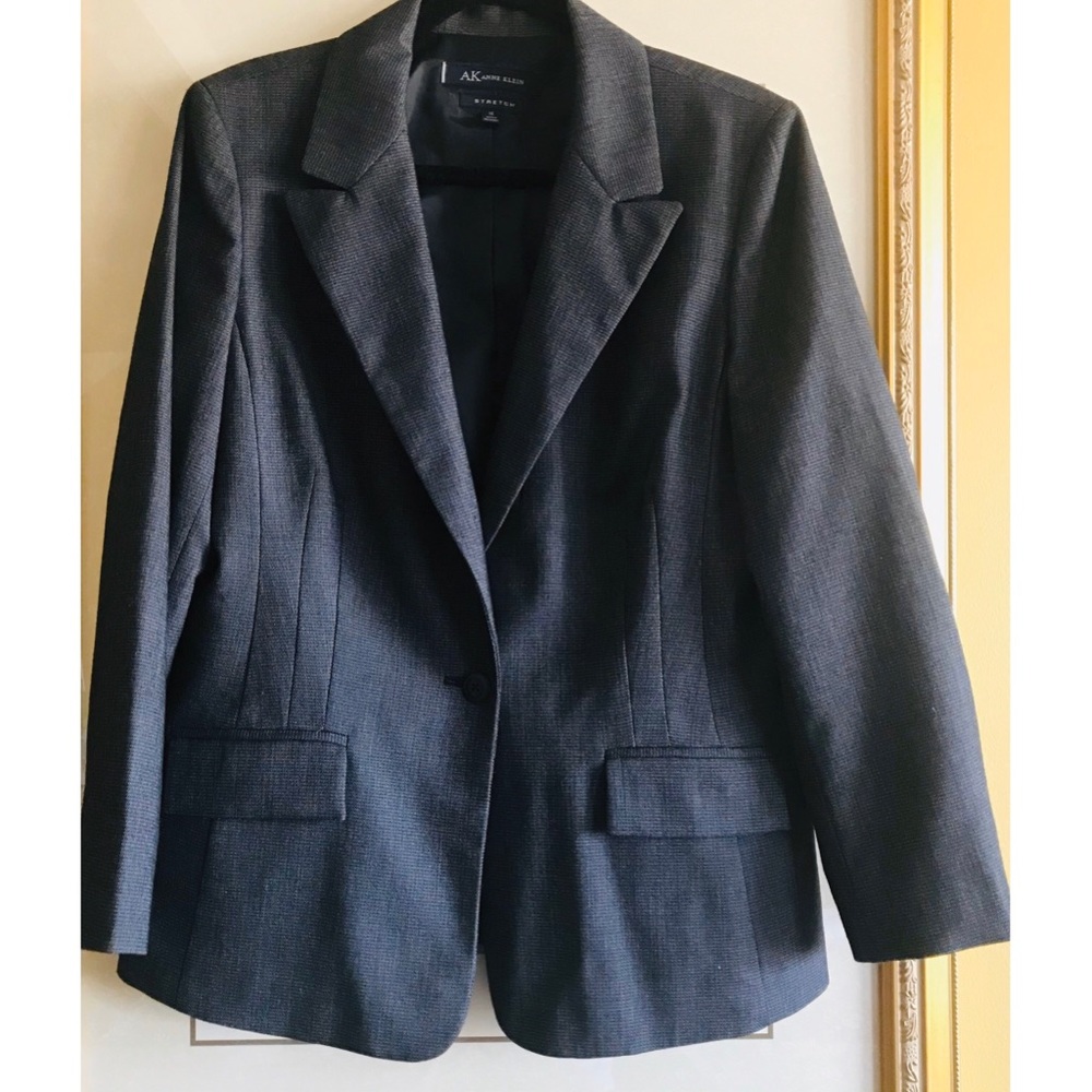 Anne Klein Black Single-Button Tailored Blazer